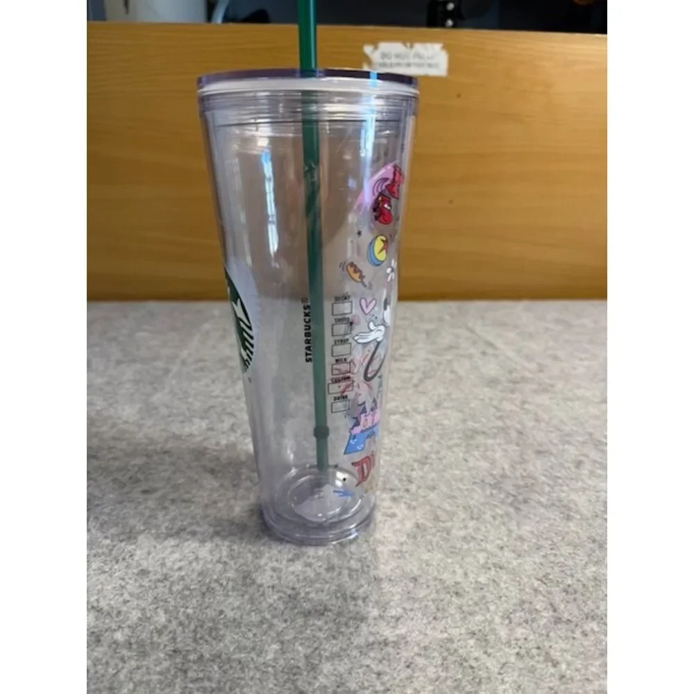 Disneyland Starbucks Reusable Cold Tumbler Mickey Minnie Park Exclusive NWT 24oz